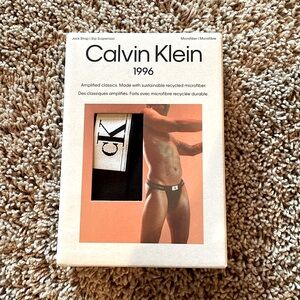 New in box black CK Calvin Klein mesh jockstrap size large